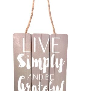 Live Simply and Be Grateful Plank Art Craft Home Decor
